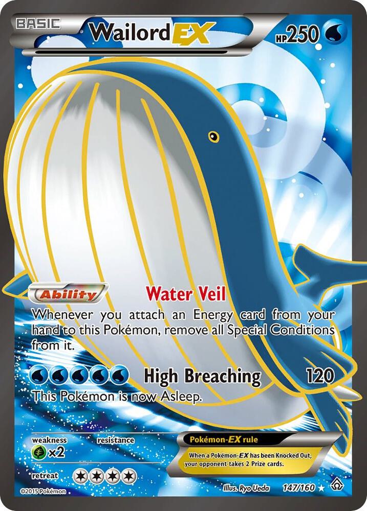 Wailord EX Full Art 147/160 (XY - Primal Clash)  - Holofoil | Good Games Adelaide SA