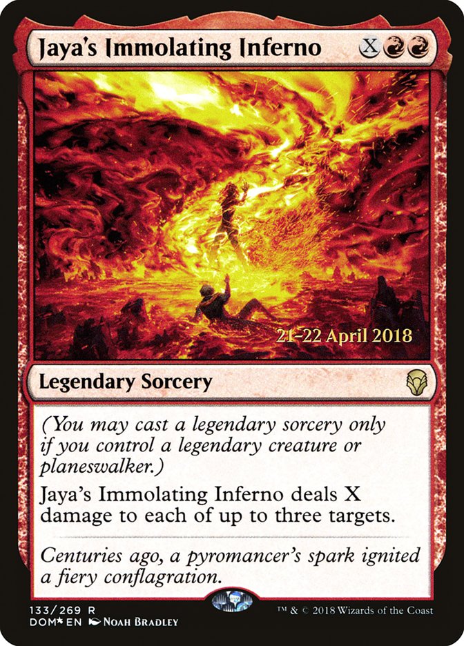 Jaya's Immolating Inferno [Dominaria Promos] | Good Games Adelaide SA