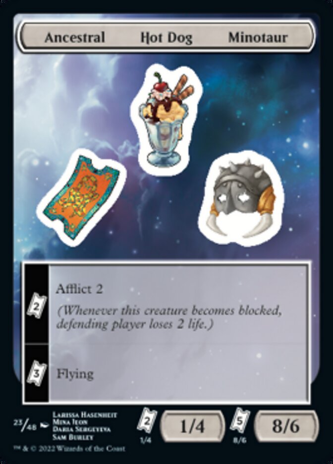 Ancestral Hot Dog Minotaur [Unfinity Stickers] | Good Games Adelaide SA