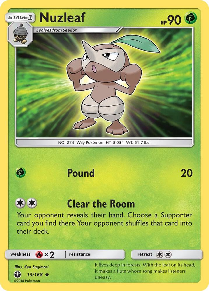 Nuzleaf 13/168 (SM - Celestial Storm)  | Good Games Adelaide SA