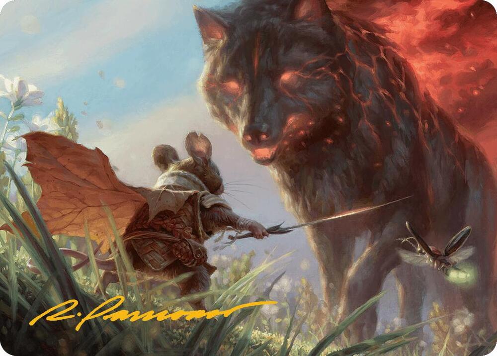 Repel Calamity Art Card Gold Stamped Signature 2 (Art Series: Bloomburrow)  | Good Games Adelaide SA