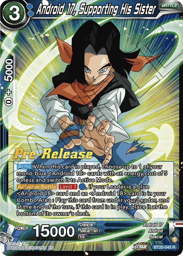 Android 17, Supporting His Sister (BT20-045) [Power Absorbed Prerelease Promos] | Good Games Adelaide SA
