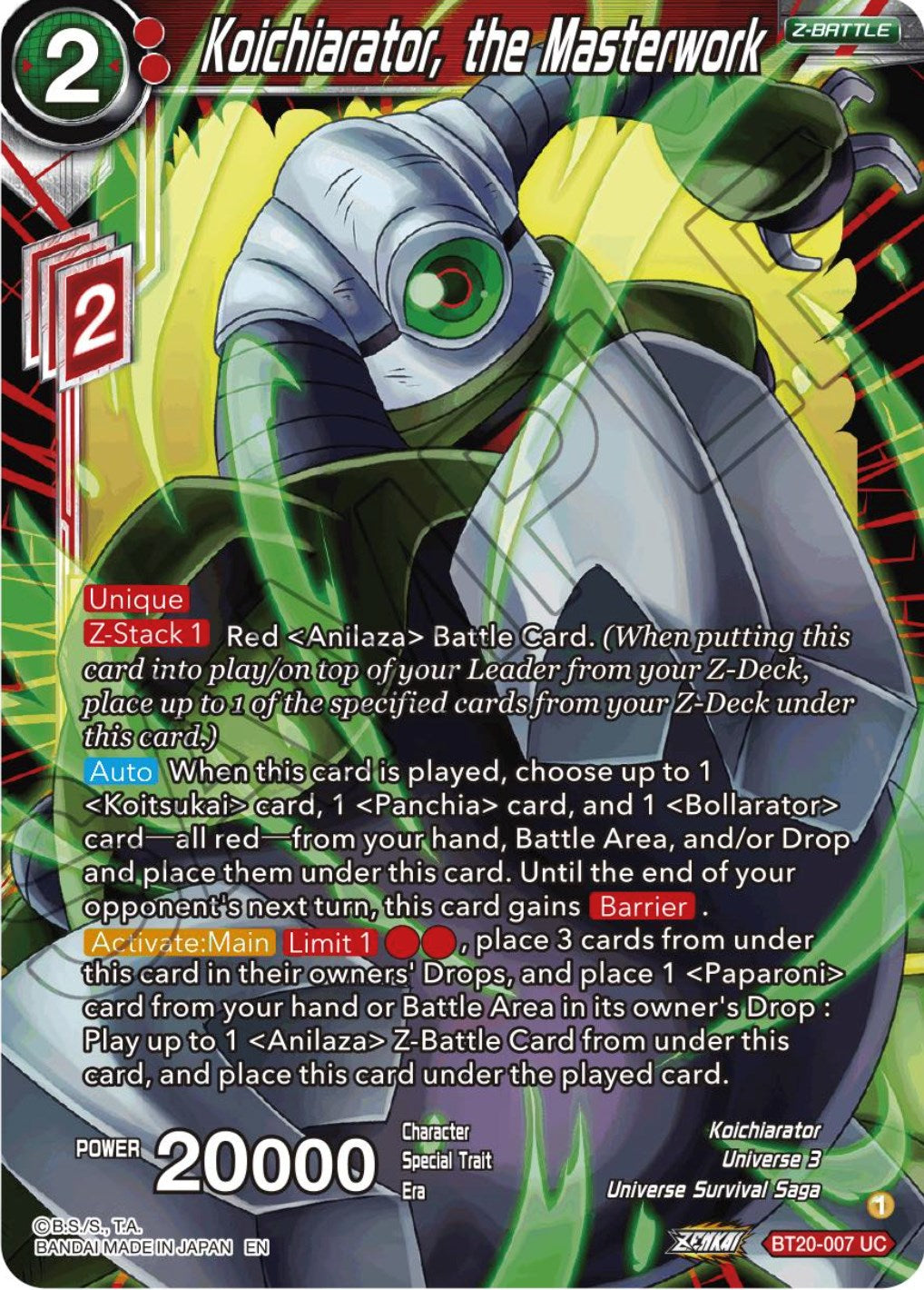 Koichiarator, the Masterwork (BT20-007) [Power Absorbed] | Good Games Adelaide SA