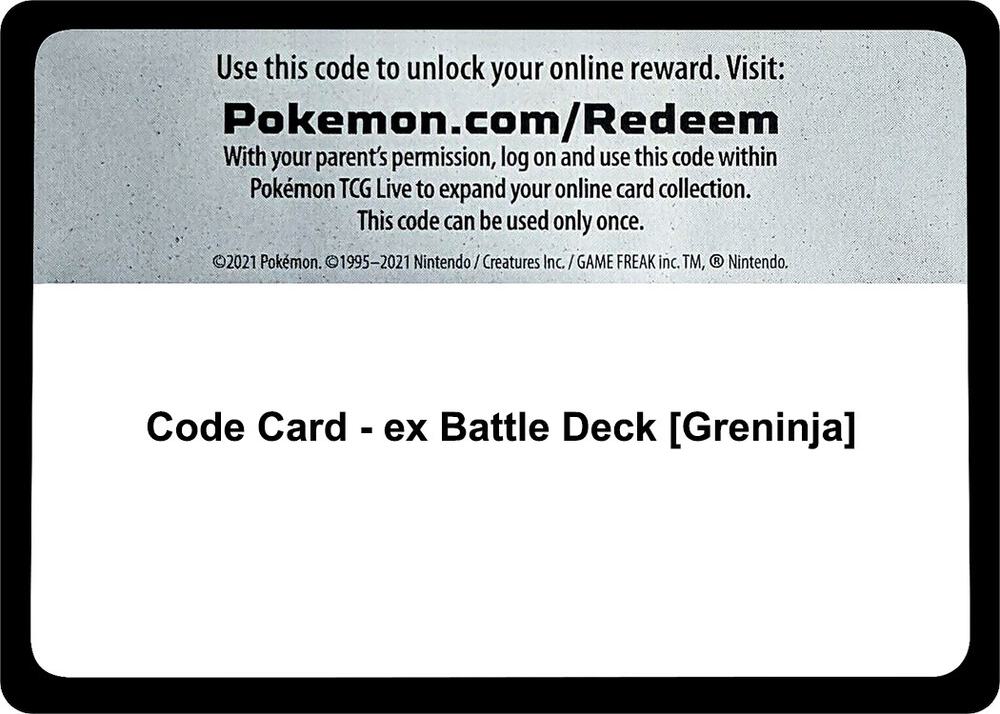 Code Card ex Battle Deck Greninja  (Miscellaneous Cards & Products)  | Good Games Adelaide SA