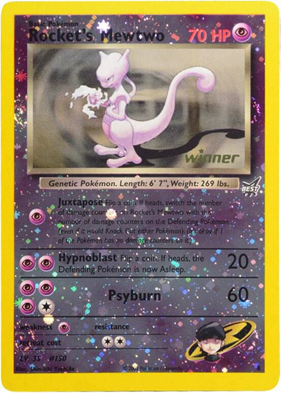 Rockets Mewtwo 8 Winner 008/009 (Best of Promos)  - Reverse Holofoil | Good Games Adelaide SA