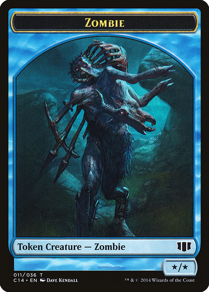 Teferi, Temporal Archmage Emblem // Zombie (011/036) Double-sided Token [Commander 2014 Tokens] | Good Games Adelaide SA