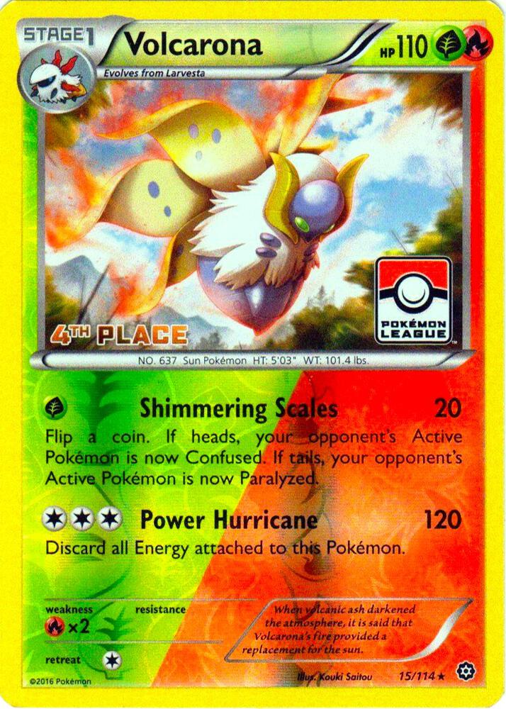 Volcarona 15 114 Pokemon League 4th Place 015/114 (League & Championship Cards)  - Reverse Holofoil | Good Games Adelaide SA