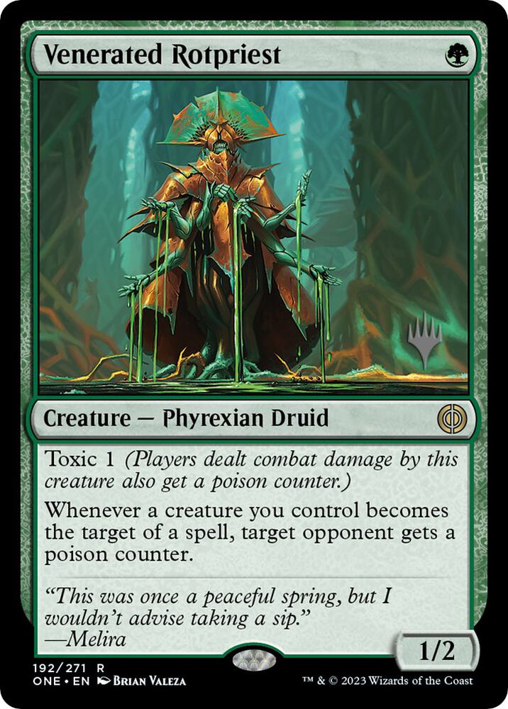 Venerated Rotpriest 192p/160 (Promo Pack: Phyrexia: All Will Be One)  - Foil | Good Games Adelaide SA
