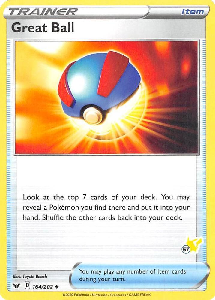 Great Ball 164 202 57 Pikachu Stamped 164/202 (Battle Academy 2022)  | Good Games Adelaide SA
