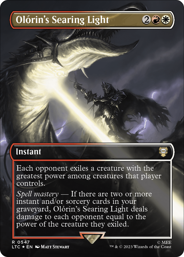 Olorin's Searing Light (Borderless) (Surge Foil) [The Lord of the Rings: Tales of Middle-Earth Commander] | Good Games Adelaide SA