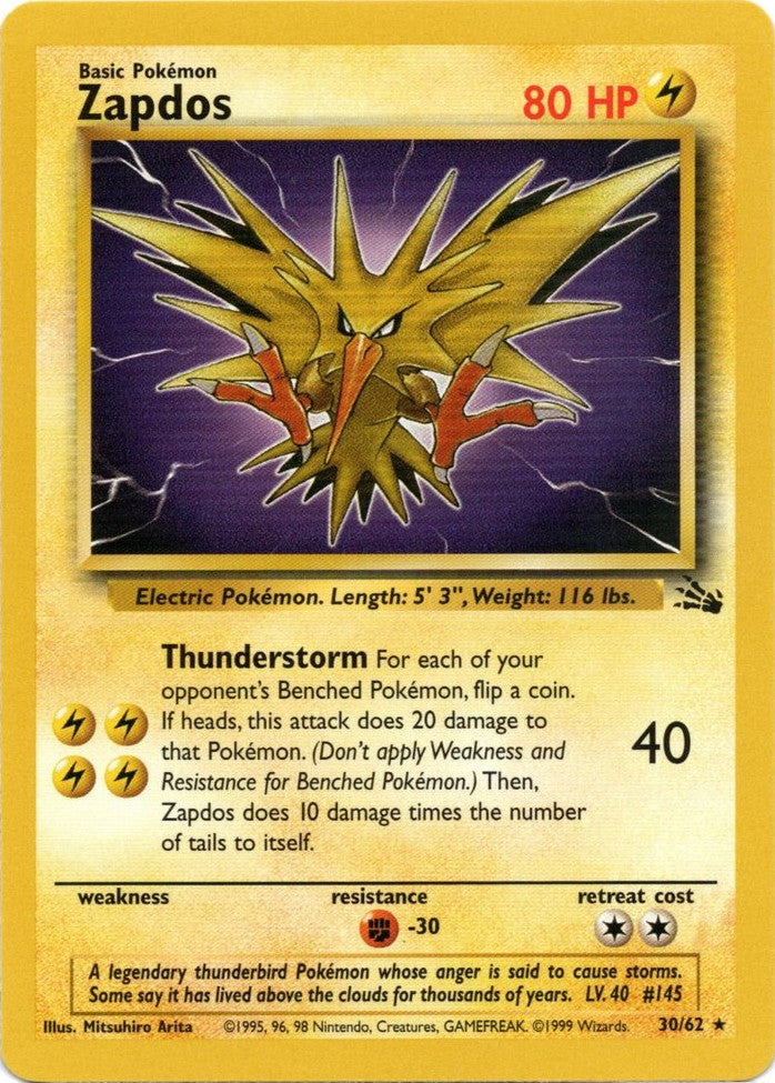 Zapdos (30/62) [Fossil Unlimited] | Good Games Adelaide SA