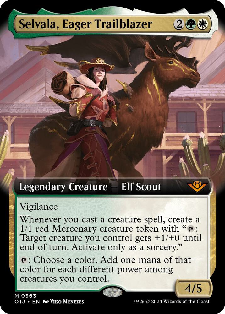 Selvala, Eager Trailblazer 363/286 (Outlaws of Thunder Junction)  - Extended Art | Good Games Adelaide SA