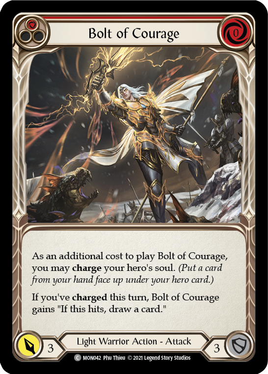 Bolt of Courage (Red) [MON042] 1st Edition Normal | Good Games Adelaide SA