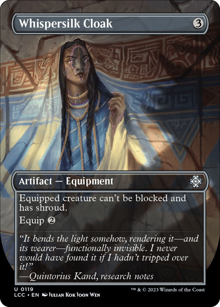 Whispersilk Cloak (Borderless) [The Lost Caverns of Ixalan Commander] | Good Games Adelaide SA