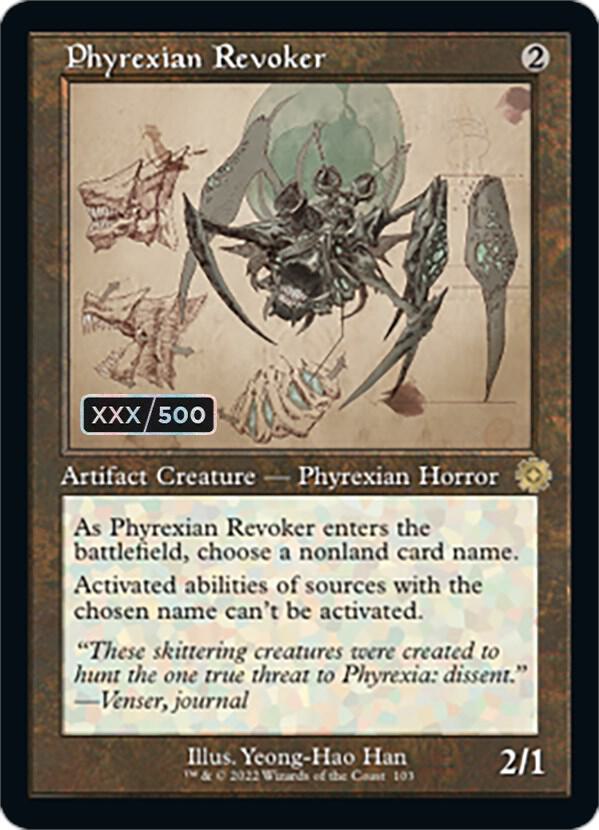 Phyrexian Revoker Schematic Serial Numbered 103 (The Brothers' War: Retro Frame Artifacts)  - Foil | Good Games Adelaide SA