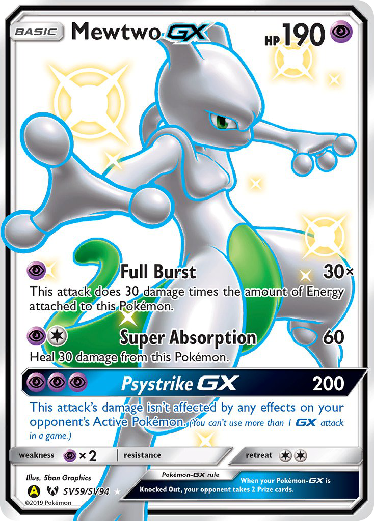 Mewtwo GX (SV59/SV94) [Sun & Moon: Hidden Fates - Shiny Vault] | Good Games Adelaide SA