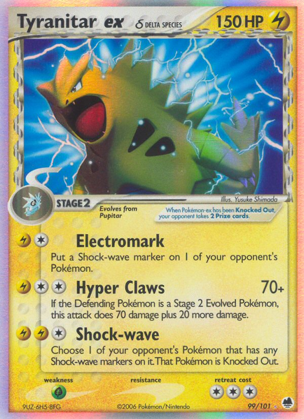 Tyranitar ex (99/101) (Delta Species) [EX: Dragon Frontiers] | Good Games Adelaide SA