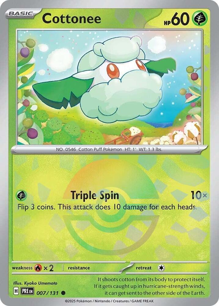 Cottonee (007/131) (Poke Ball Pattern) [Scarlet & Violet: Prismatic Evolutions] | Good Games Adelaide SA