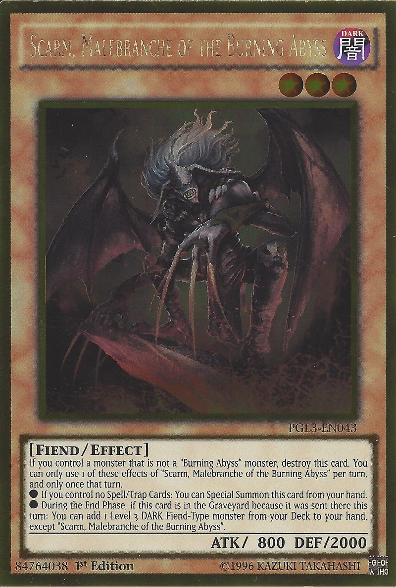 Scarm, Malebranche of the Burning Abyss [PGL3-EN043] Gold Rare | Good Games Adelaide SA