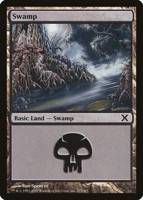 Swamp 373 373 (10th Edition)  - Foil | Good Games Adelaide SA
