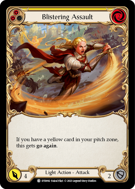 Blistering Assault (Yellow) [DTD092] (Dusk Till Dawn)  Rainbow Foil | Good Games Adelaide SA