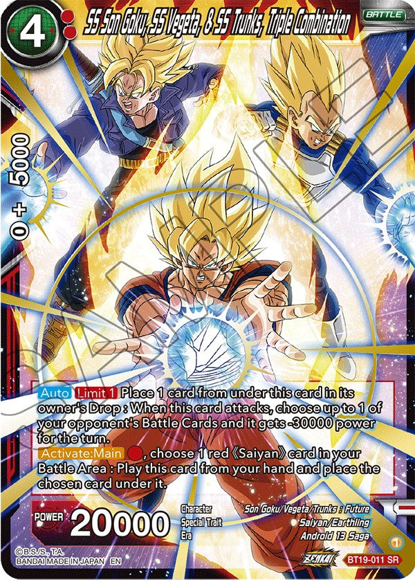 SS Son Goku, SS Vegeta, & SS Trunks, Triple Combination (BT19-011) [Fighter's Ambition] | Good Games Adelaide SA