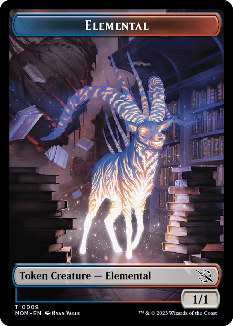 Elemental (9) // Zombie Double-Sided Token [March of the Machine Tokens] | Good Games Adelaide SA