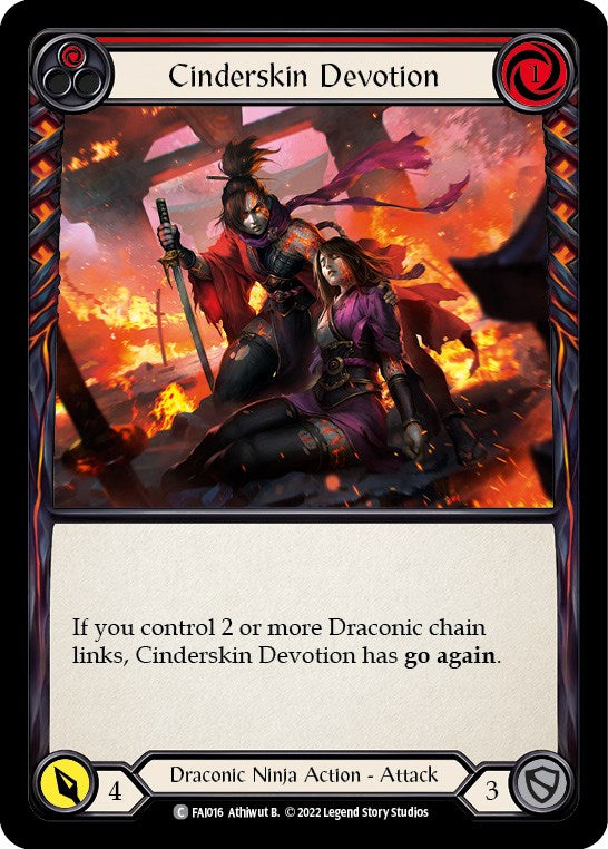 Cinderskin Devotion (Red) [FAI016] (Uprising Fai Blitz Deck) | Good Games Adelaide SA