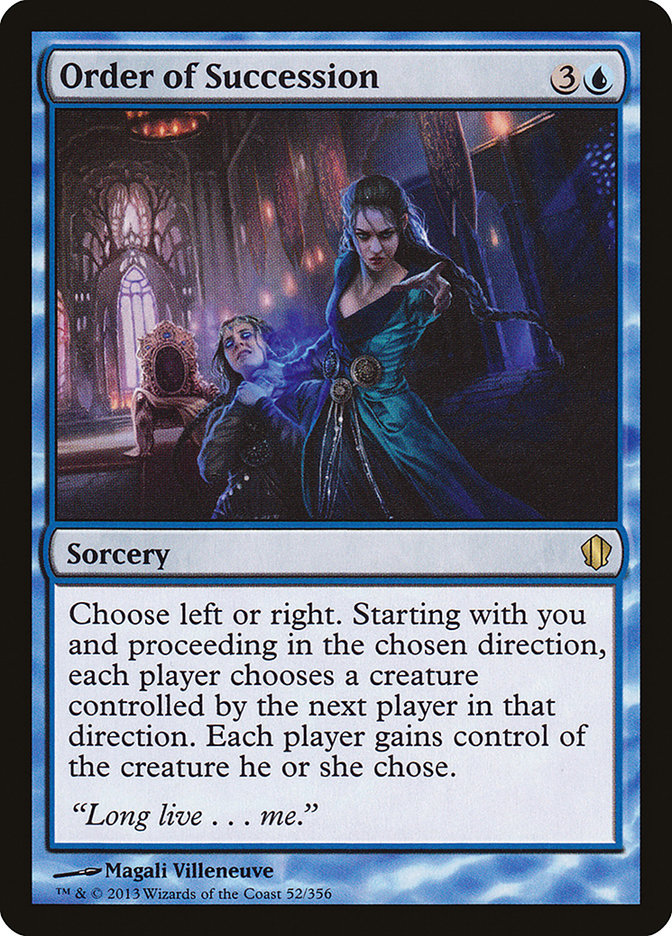 Order of Succession 52 (Commander 2013)  | Good Games Adelaide SA