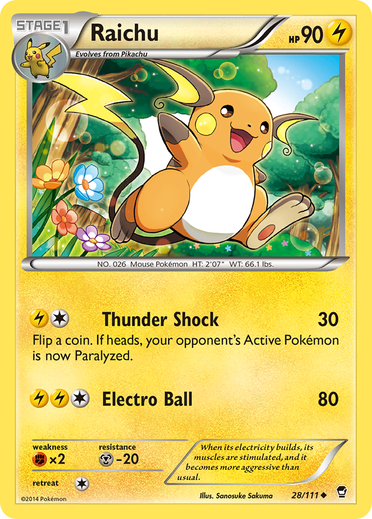 Raichu (28/111) [XY: Furious Fists] | Good Games Adelaide SA