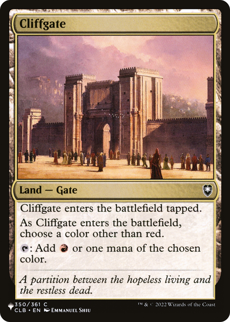 Cliffgate [The List] | Good Games Adelaide SA