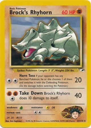 Brock's Rhyhorn (22/132) [Gym Heroes Unlimited] | Good Games Adelaide SA