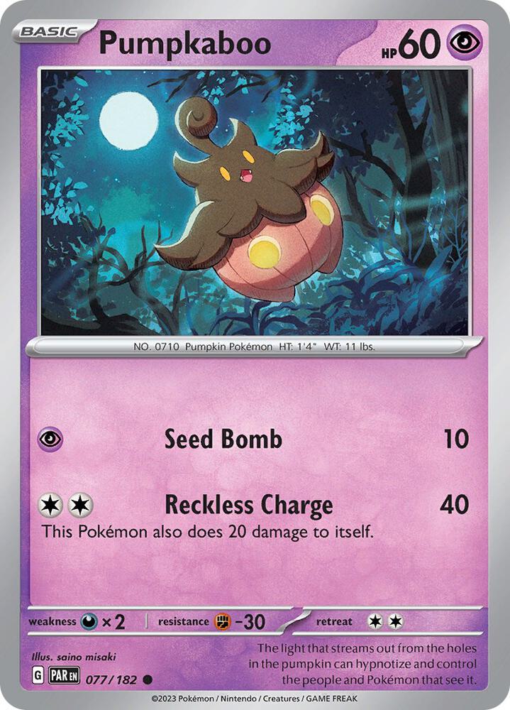 Pumpkaboo 077/182 (SV04: Paradox Rift)  - Reverse Holofoil | Good Games Adelaide SA