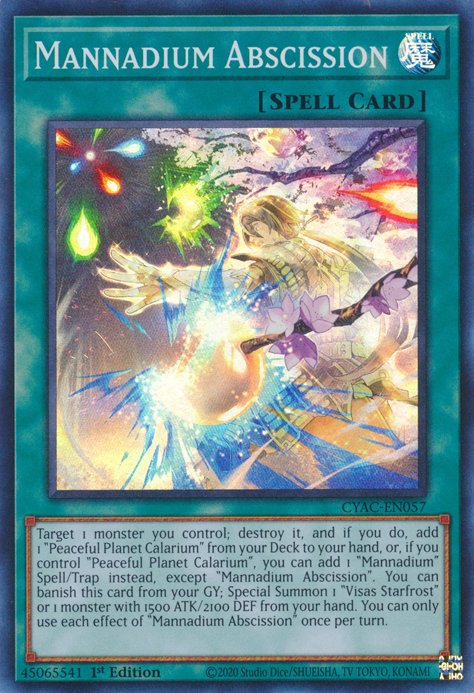 Mannadium Abscission [CYAC-EN057] Super Rare | Good Games Adelaide SA