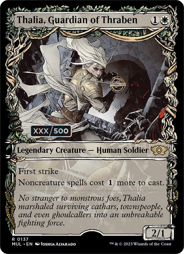 Thalia, Guardian of Thraben Serialized 137 (March of the Machine: Multiverse Legends)  - Double Rainbow Foil | Good Games Adelaide SA