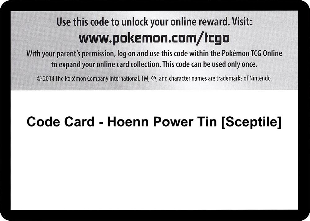 Code Card Hoenn Power Tin Sceptile  (XY - Roaring Skies)  | Good Games Adelaide SA