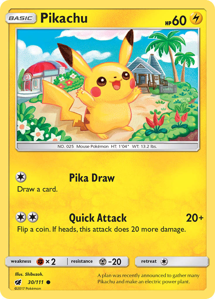 Pikachu (30/111) [Sun & Moon: Crimson Invasion] | Good Games Adelaide SA