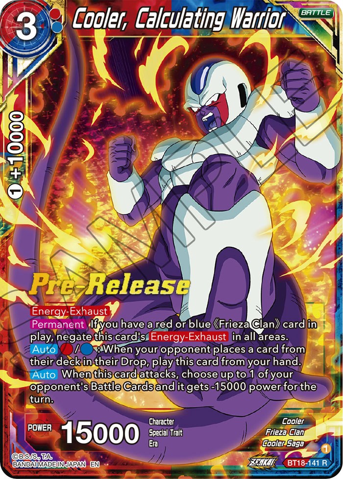 Cooler, Calculated Warrior (BT18-141) [Dawn of the Z-Legends Prerelease Promos] | Good Games Adelaide SA