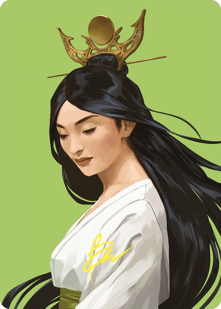 Azusa Lost but Seeking Art Card Gold Stamped Signature 56 (Art Series: Commander Masters)  | Good Games Adelaide SA