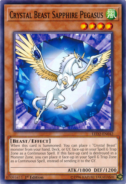 Crystal Beast Sapphire Pegasus [LED2-EN042] Common | Good Games Adelaide SA