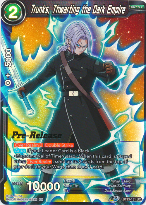 Trunks, Thwarting the Dark Empire (BT13-131) [Supreme Rivalry Prerelease Promos] | Good Games Adelaide SA