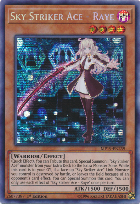Sky Striker Ace - Raye [MP19-EN259] Prismatic Secret Rare | Good Games Adelaide SA