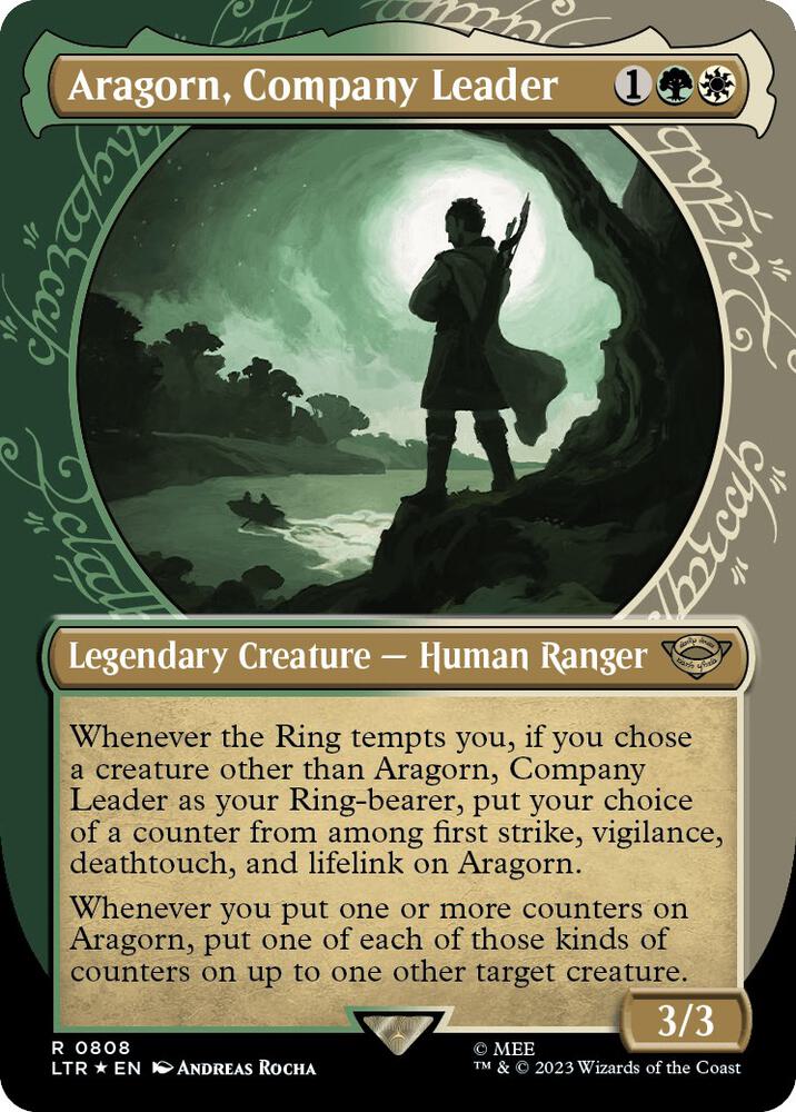 Aragorn, Company Leader 808 (Universes Beyond: The Lord of the Rings: Tales of Middle-earth)  - Showcase Surge Foil | Good Games Adelaide SA