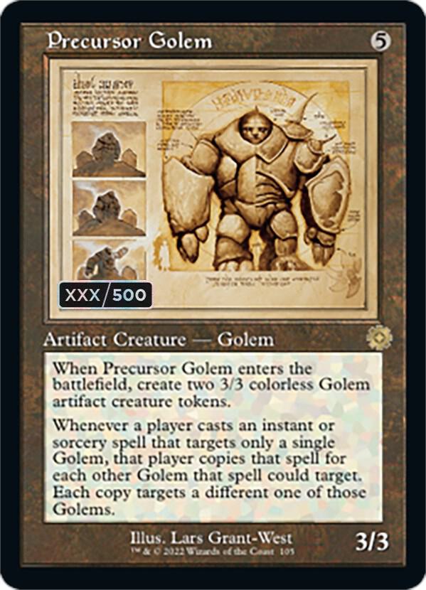 Precursor Golem Schematic Serial Numbered 105 (The Brothers' War: Retro Frame Artifacts)  - Foil | Good Games Adelaide SA