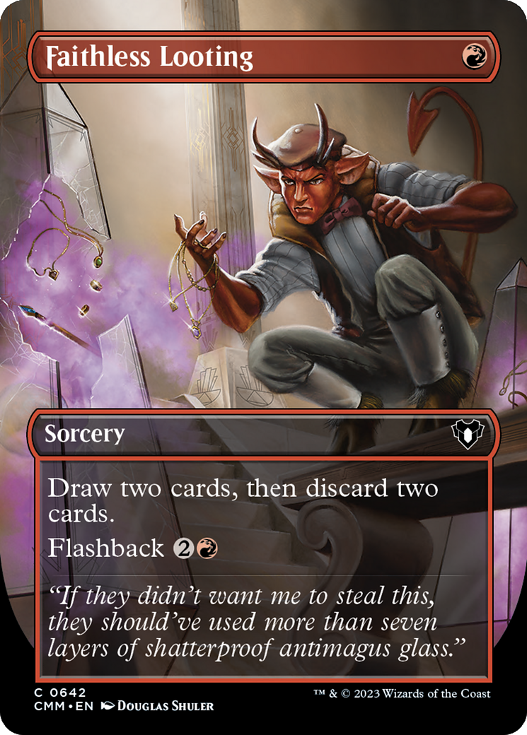 Faithless Looting (Borderless Alternate Art) [Commander Masters] | Good Games Adelaide SA