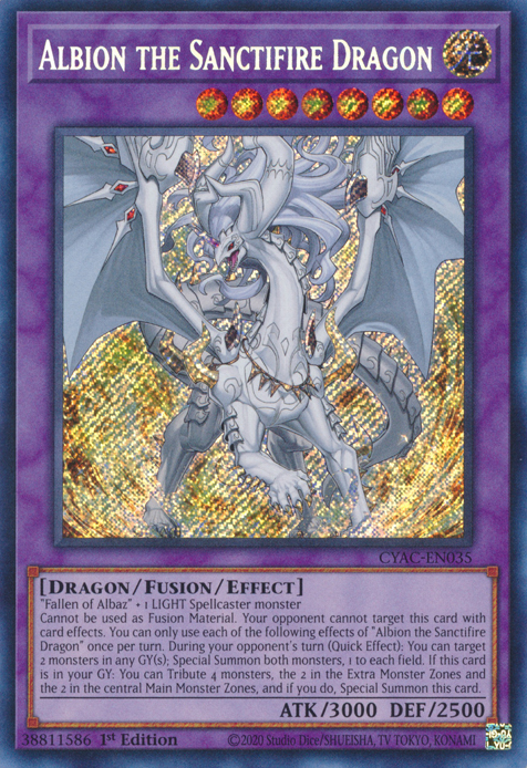 Albion the Sanctifire Dragon [CYAC-EN035] Secret Rare | Good Games Adelaide SA
