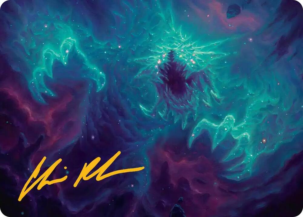 Cosmogoyf Art Card Gold Stamped Signature 24 (Art Series: Edge of Eternities)  | Good Games Adelaide SA