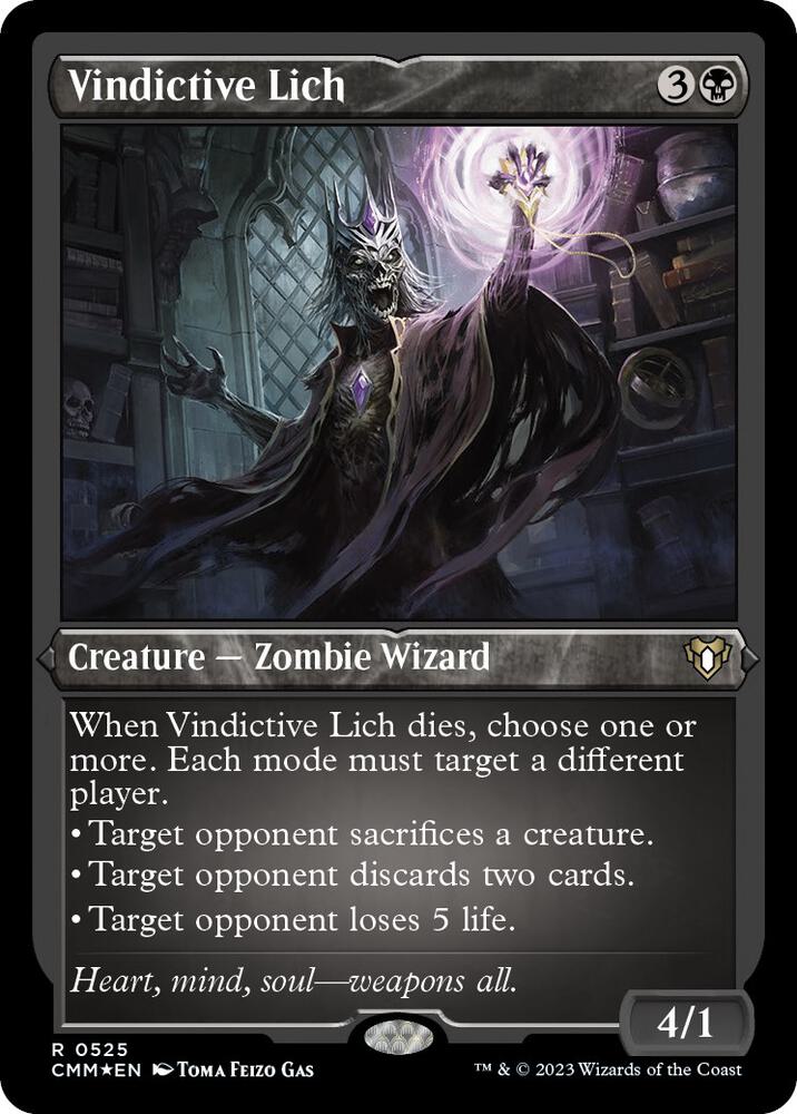 Vindictive Lich 525 (Commander Masters)  - Etched Foil | Good Games Adelaide SA