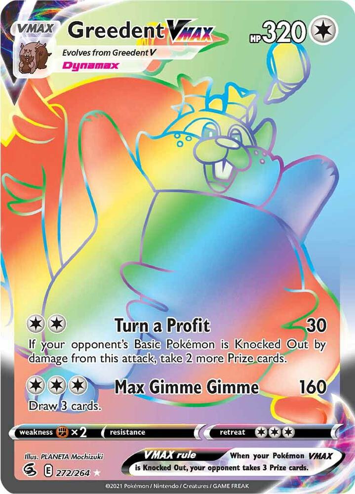 Greedent VMAX Secret 272/264 (SWSH08: Fusion Strike)  - Holofoil | Good Games Adelaide SA