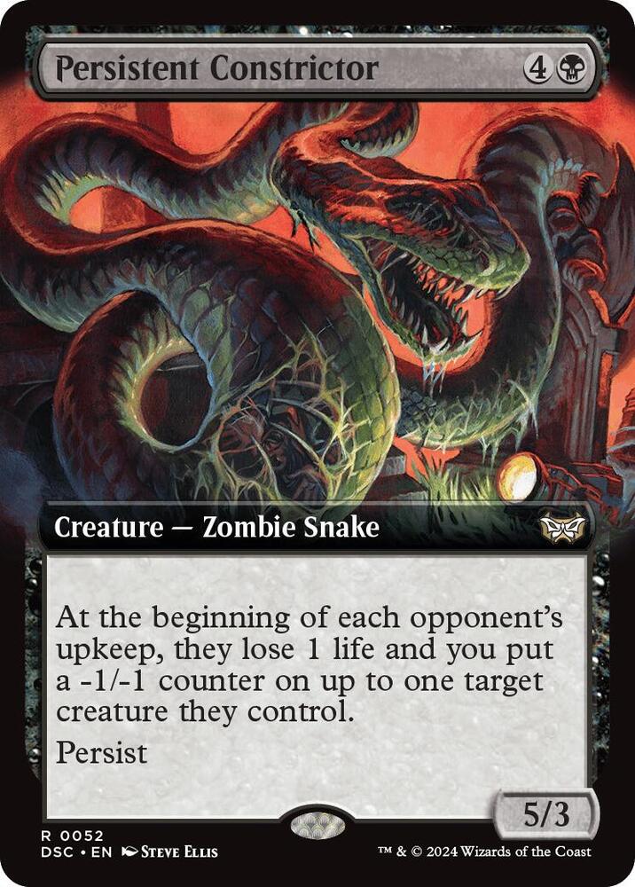 Persistent Constrictor Extended Art 52 (Commander: Duskmourn: House of Horror)  - Extended Art | Good Games Adelaide SA